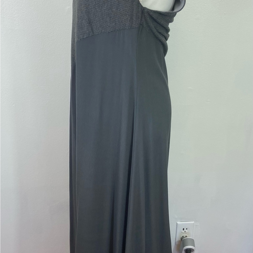 Soft Surroundings Flatter Me Asymmetric Colorblock Flowy Maxi Dress L Grey - Picture 2 of 8